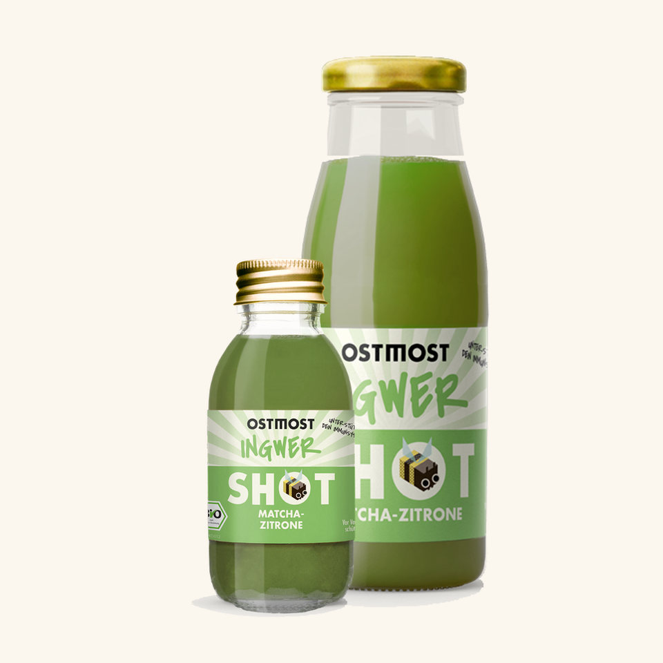 Flasche Matcha Zitrone